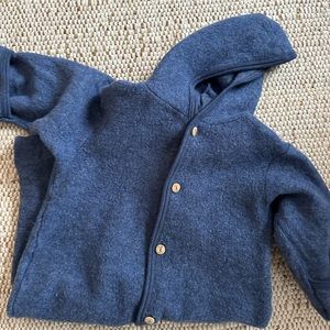 Engel Organic Merino Wool Fleece Suit - Blue Melange